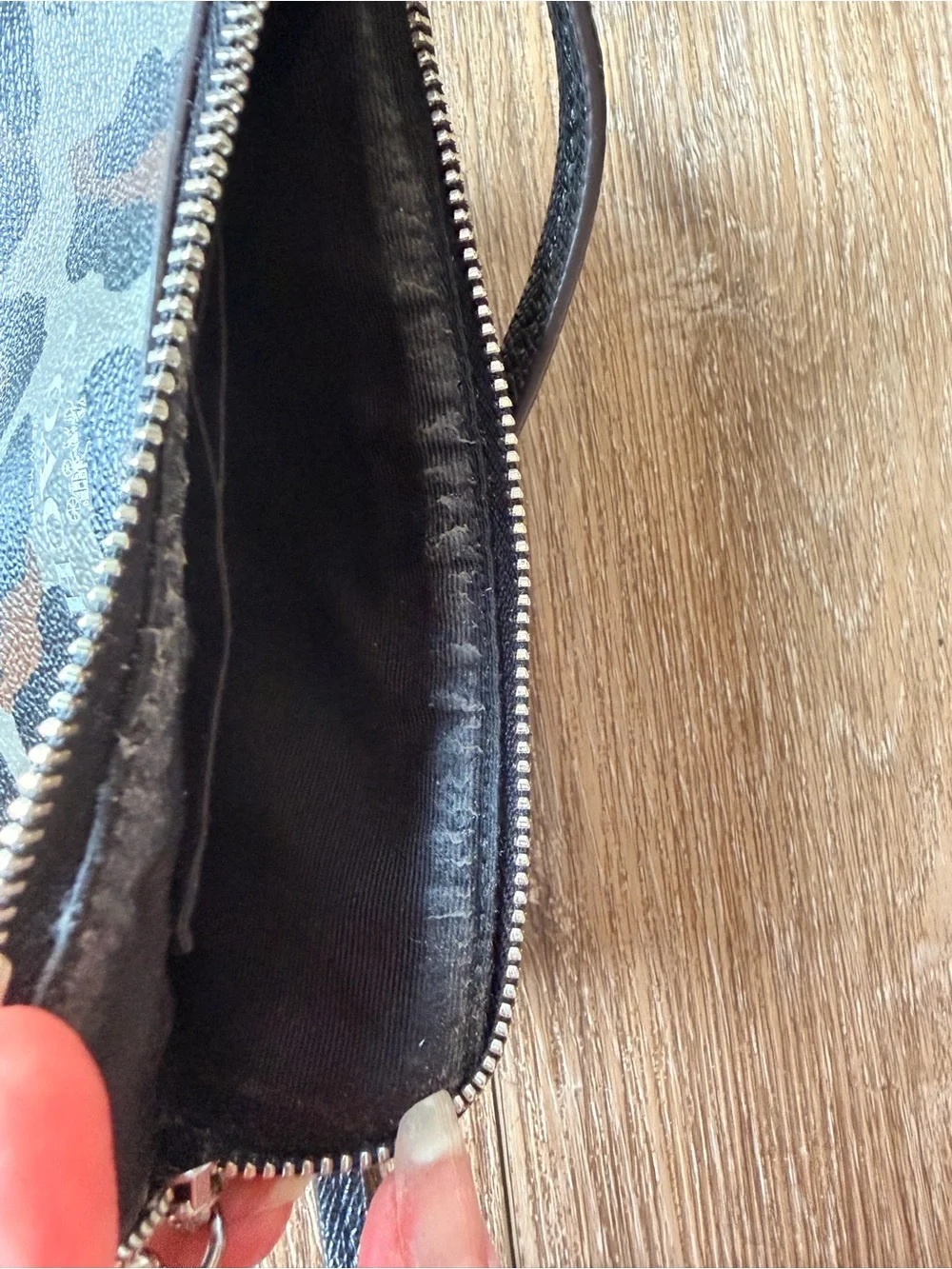 COACH Leopard-Print Leather Wristlet
